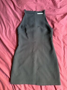 Zara Black High-Neck Mini Dress